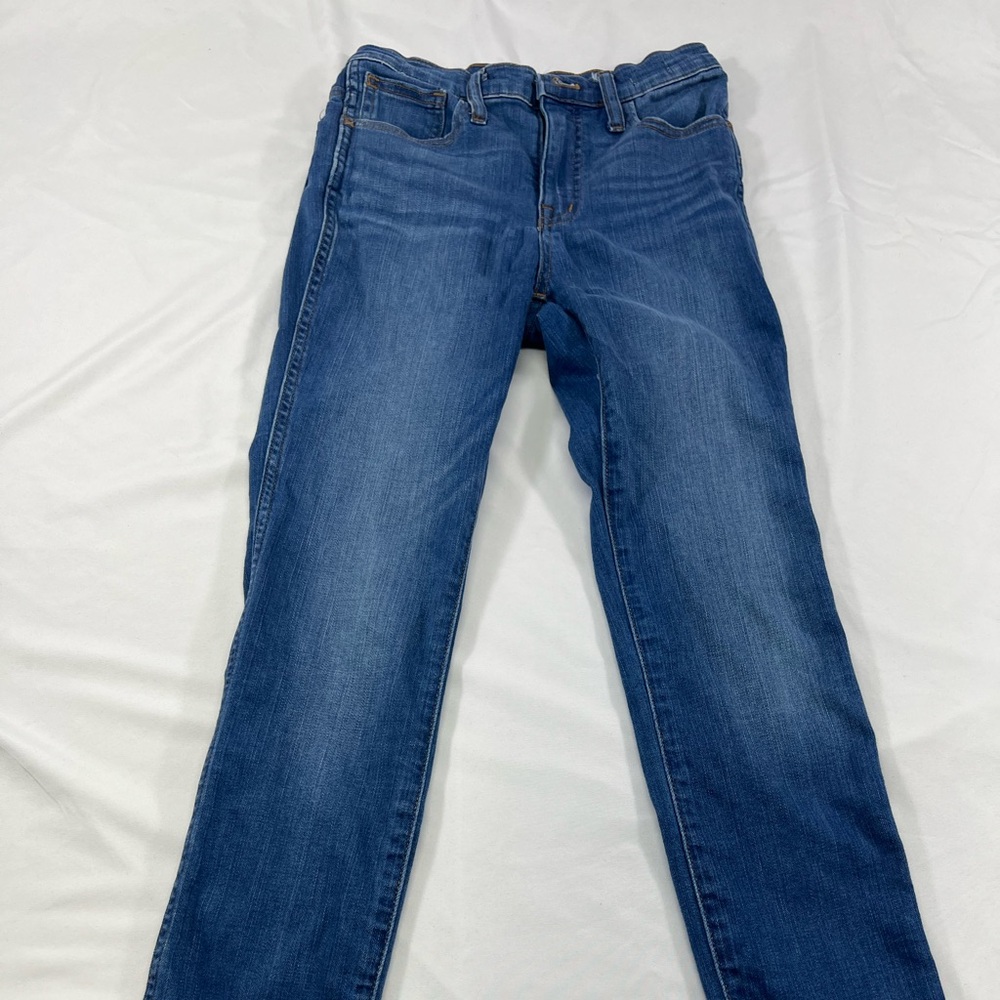 Madewell Women's Skinny Jeans Size 26 Blue Raw Hem Stretch Denim High Rise